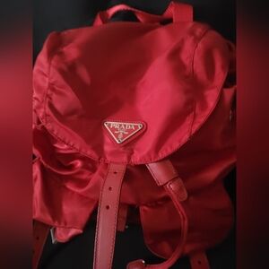 Prada Red Backpack
